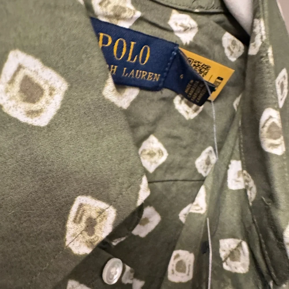 Polo Ralph Lauren Block-Print Tie-Cuff Cotton Shirtdress - Picture 9 of 10